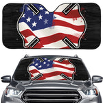 American Firefighter Emblem Print Car Windshield Sun Shade