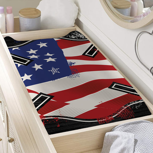 American Firefighter Emblem Print Changing Pad Cover