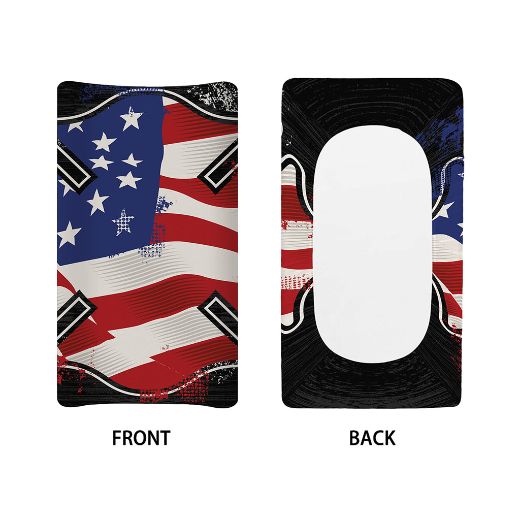 American Firefighter Emblem Print Changing Pad Cover