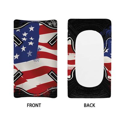 American Firefighter Emblem Print Changing Pad Cover