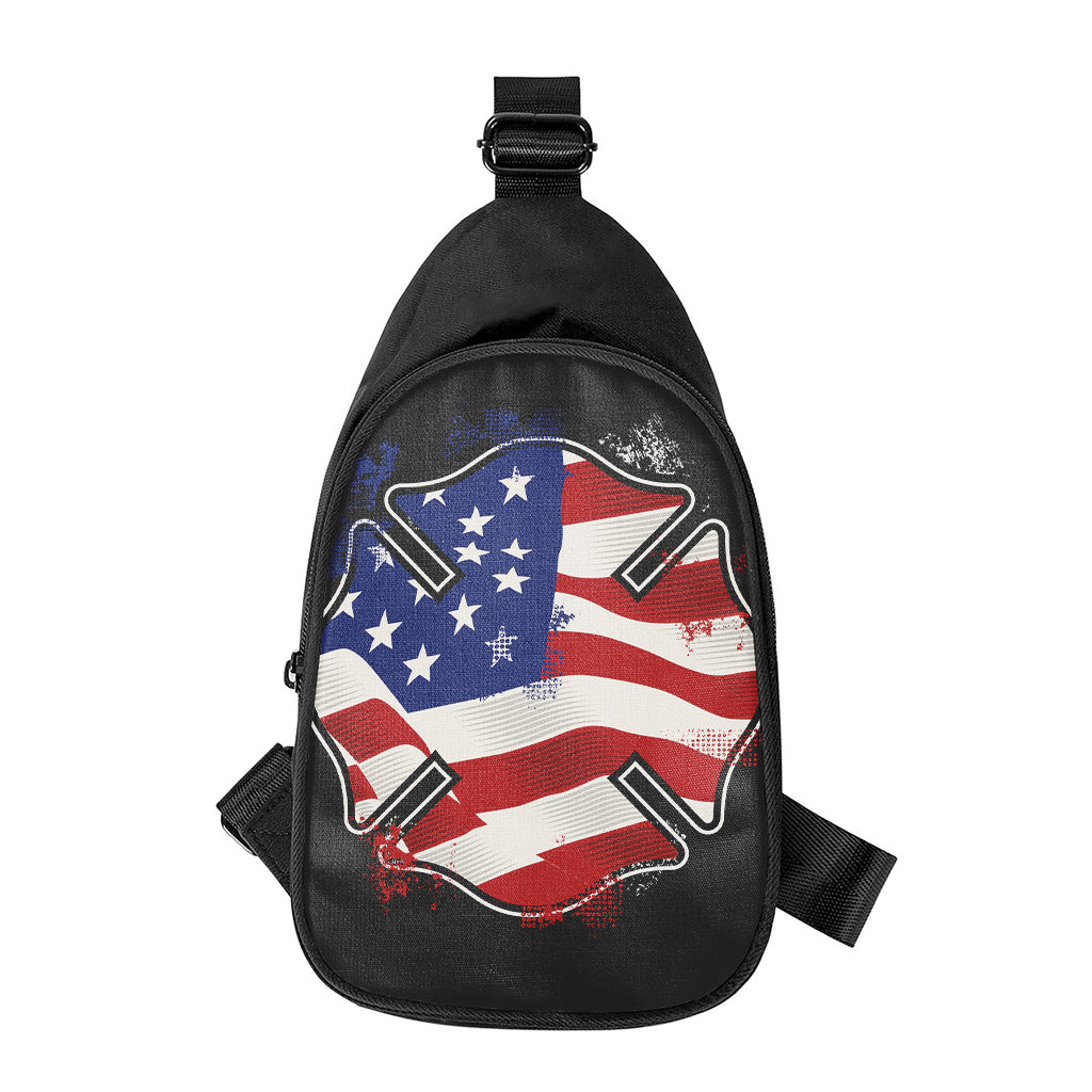American Firefighter Emblem Print Chest Bag