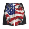 American Firefighter Emblem Print Cotton Shorts