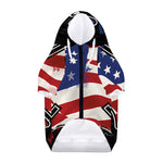 American Firefighter Emblem Print Dog Zip Up Hoodie