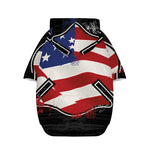 American Firefighter Emblem Print Dog Zip Up Hoodie