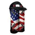 American Firefighter Emblem Print Double Neoprene Wine Tote