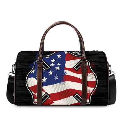 American Firefighter Emblem Print Duffle Bag