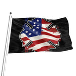 American Firefighter Emblem Print Flag