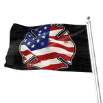 American Firefighter Emblem Print Flag