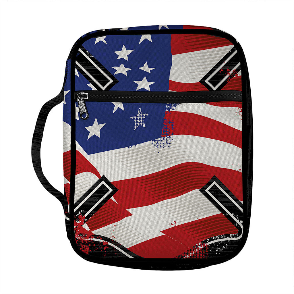 American Firefighter Emblem Print Front Pocket Bible Bag