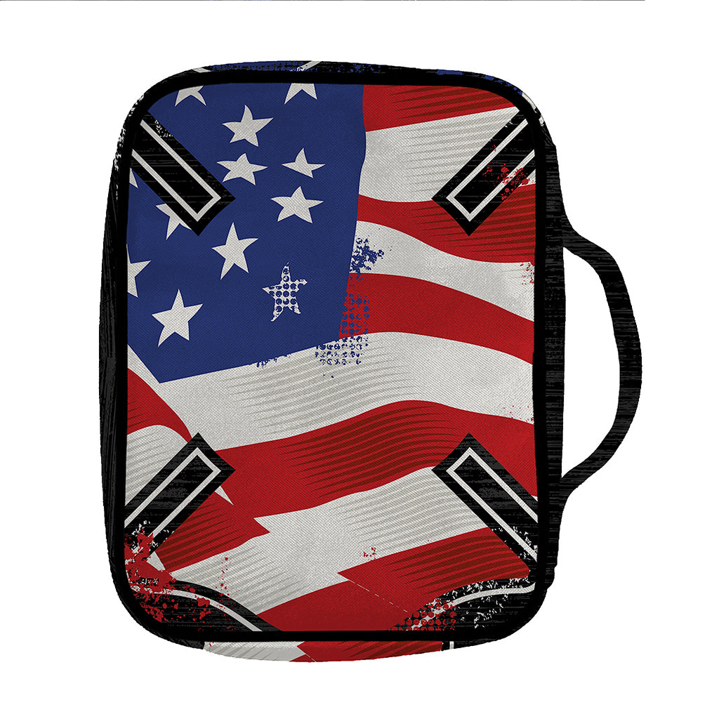 American Firefighter Emblem Print Front Pocket Bible Bag