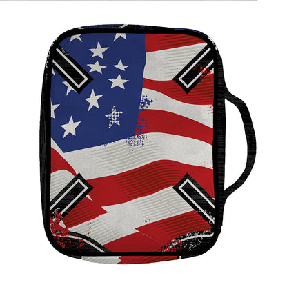 American Firefighter Emblem Print Front Pocket Bible Bag