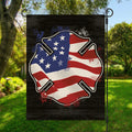 American Firefighter Emblem Print Garden Flag