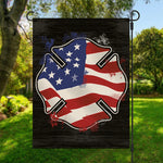 American Firefighter Emblem Print Garden Flag