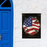 American Firefighter Emblem Print Garden Flag