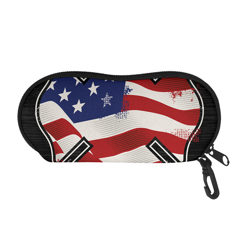 American Firefighter Emblem Print Glasses Case