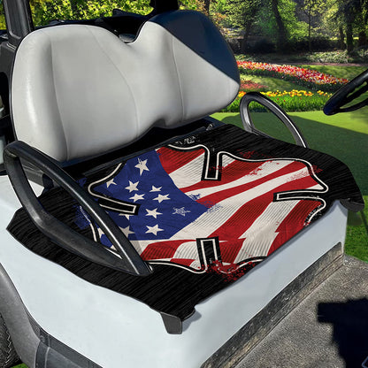American Firefighter Emblem Print Golf Cart Seat Cover