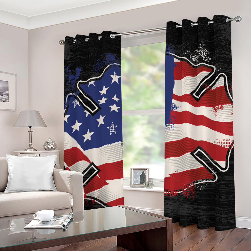 American Firefighter Emblem Print Grommet Curtains