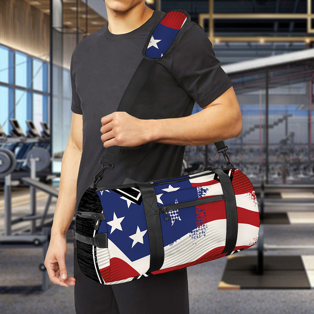 American Firefighter Emblem Print Gym Bag