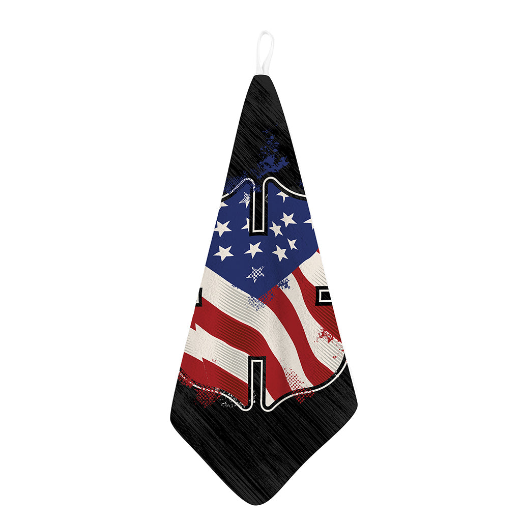 American Firefighter Emblem Print Hand Towel