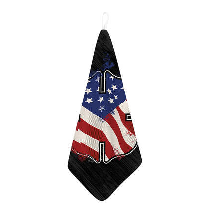 American Firefighter Emblem Print Hand Towel
