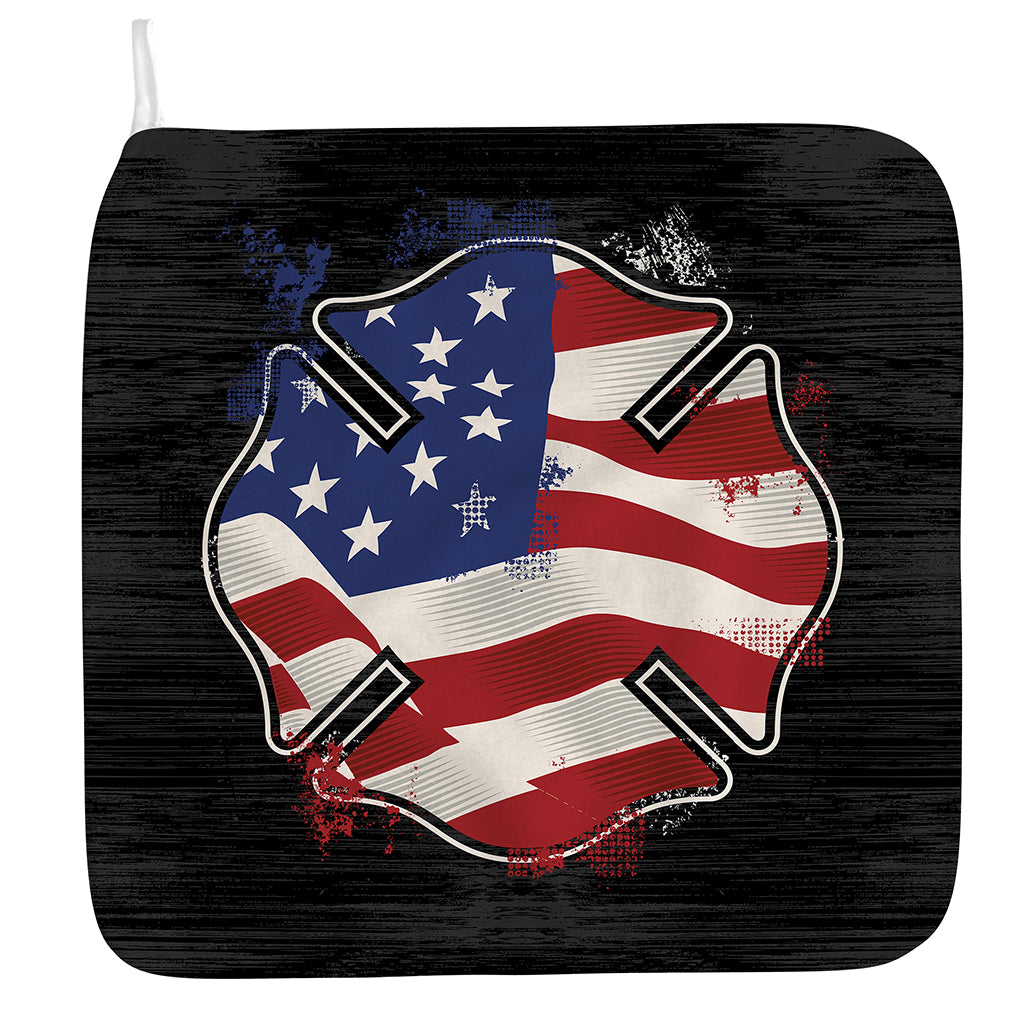 American Firefighter Emblem Print Hand Towel