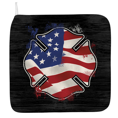 American Firefighter Emblem Print Hand Towel