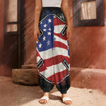 American Firefighter Emblem Print Harem Pants