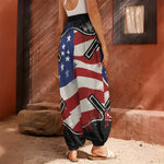 American Firefighter Emblem Print Harem Pants