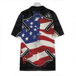 American Firefighter Emblem Print Hawaiian Shirt