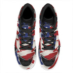 American Firefighter Emblem Print High Top Leather Sneakers