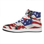 American Firefighter Emblem Print High Top Leather Sneakers