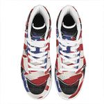 American Firefighter Emblem Print High Top Leather Sneakers