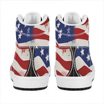American Firefighter Emblem Print High Top Leather Sneakers