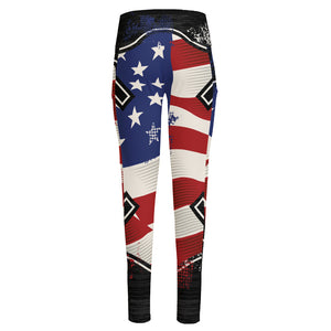 American Firefighter Emblem Print High-Waisted Pocket Leggings