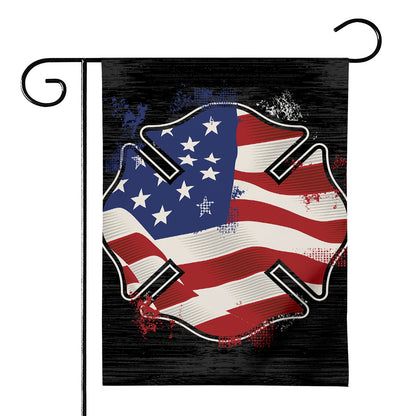 American Firefighter Emblem Print House Flag