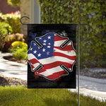 American Firefighter Emblem Print House Flag