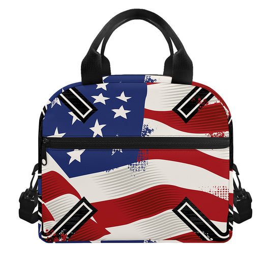 American Firefighter Emblem Print Insulated Lunch Bag