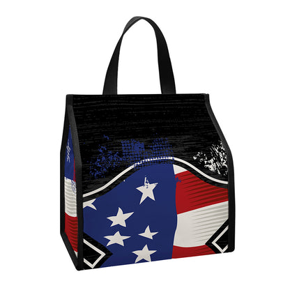 American Firefighter Emblem Print Insulated Lunch Tote