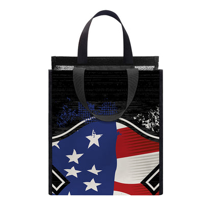American Firefighter Emblem Print Insulated Lunch Tote