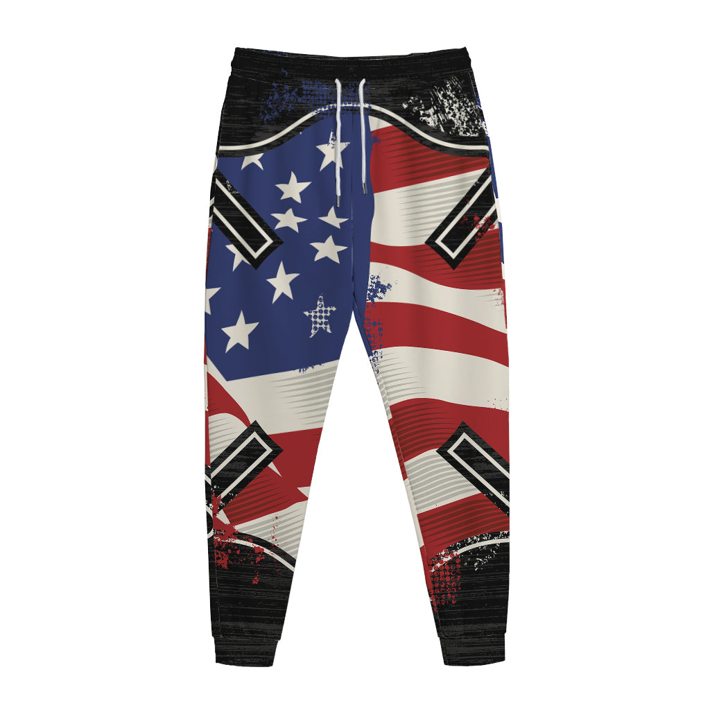 American Firefighter Emblem Print Jogger Pants