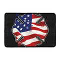 American Firefighter Emblem Print Kitchen Mat