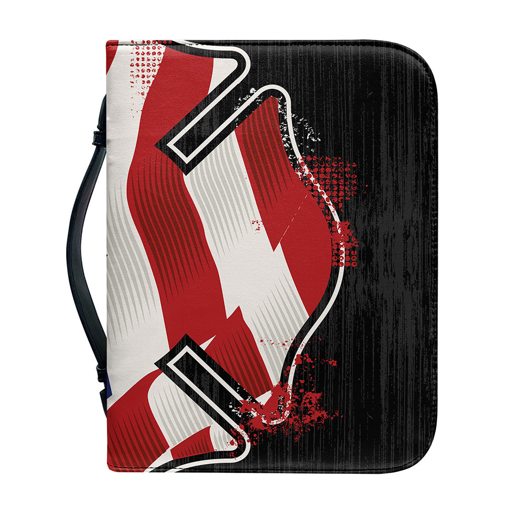 American Firefighter Emblem Print Leather Bible Cover