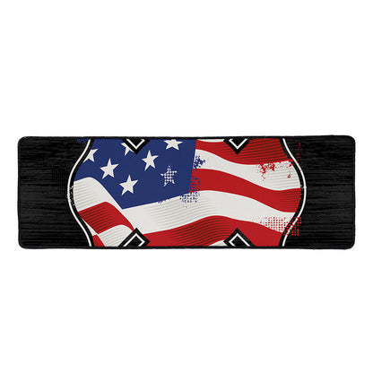 American Firefighter Emblem Print Long Kitchen Mat