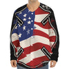 American Firefighter Emblem Print Long Sleeve Baseball Jersey