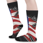 American Firefighter Emblem Print Long Socks
