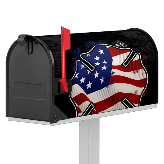 American Firefighter Emblem Print Mailbox Cover