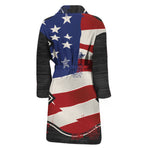 American Firefighter Emblem Print Men's Bathrobe