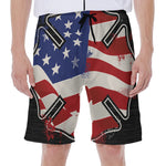 American Firefighter Emblem Print Men's Beach Shorts