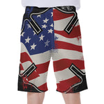 American Firefighter Emblem Print Men's Beach Shorts