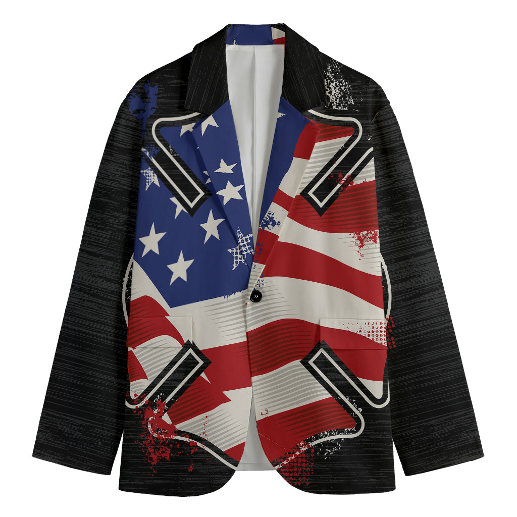 American Firefighter Emblem Print Men's Blazer